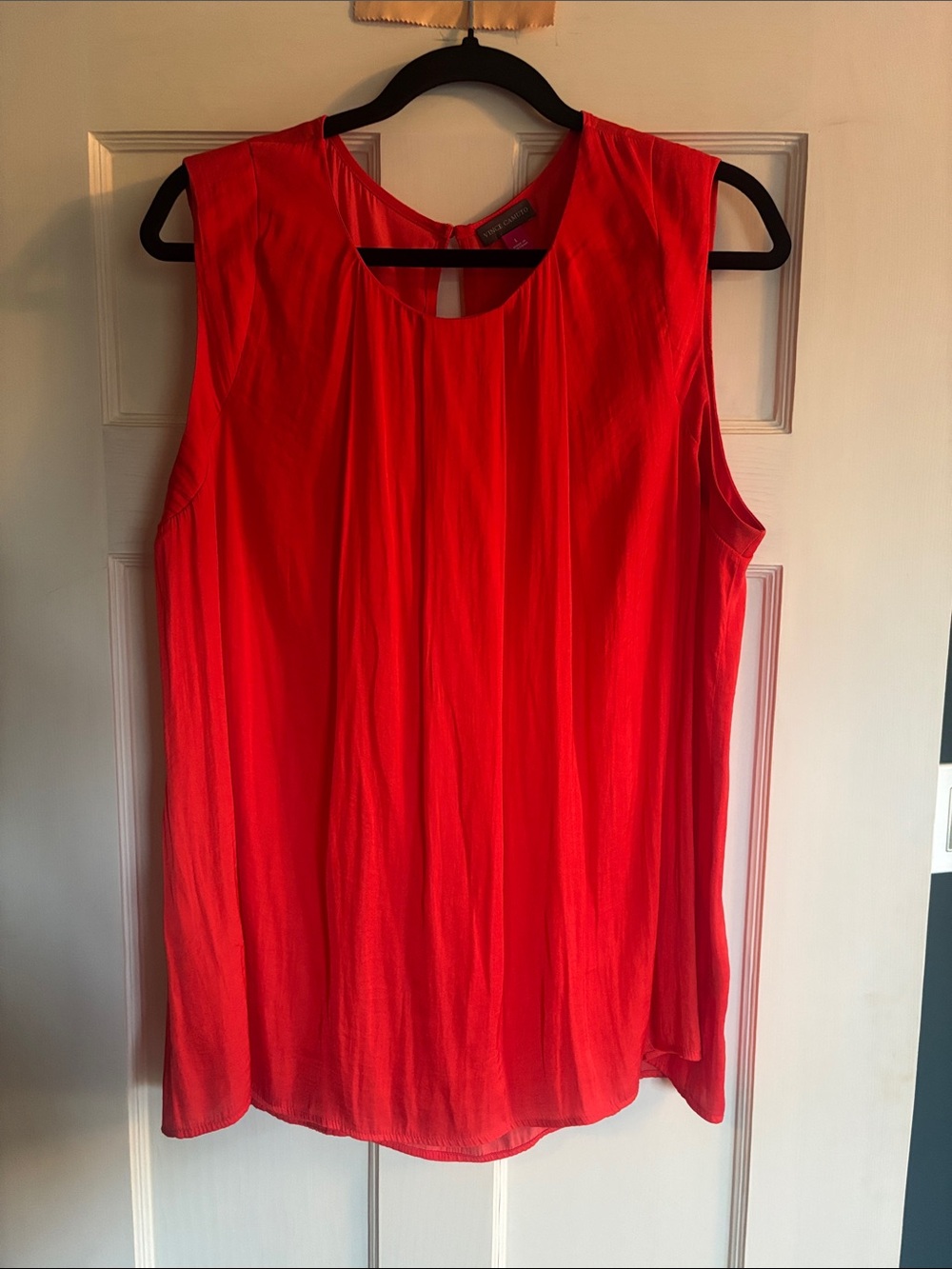 Vince Camuto Red Sleeveless Silk-Blend Camisole